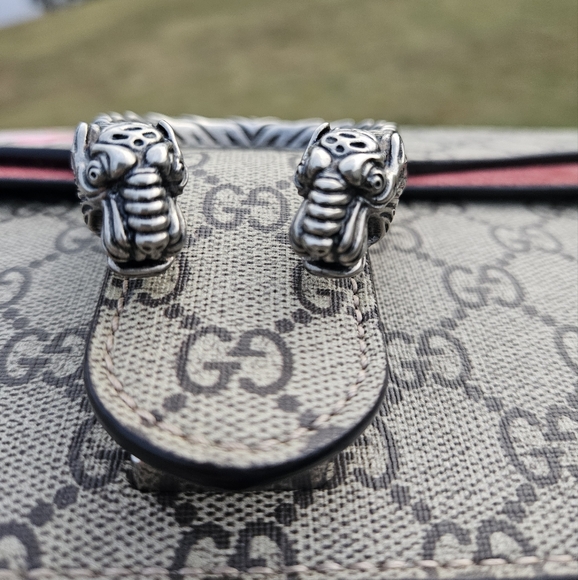 GUCCI Dionysus Blooms GG SupremeCanvas Chain Shoulder Bag Beige - Picture 16 of 17